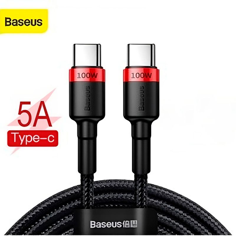 BASEUS - Cable Baseus 100w 2m USB C a C Carga Rapida