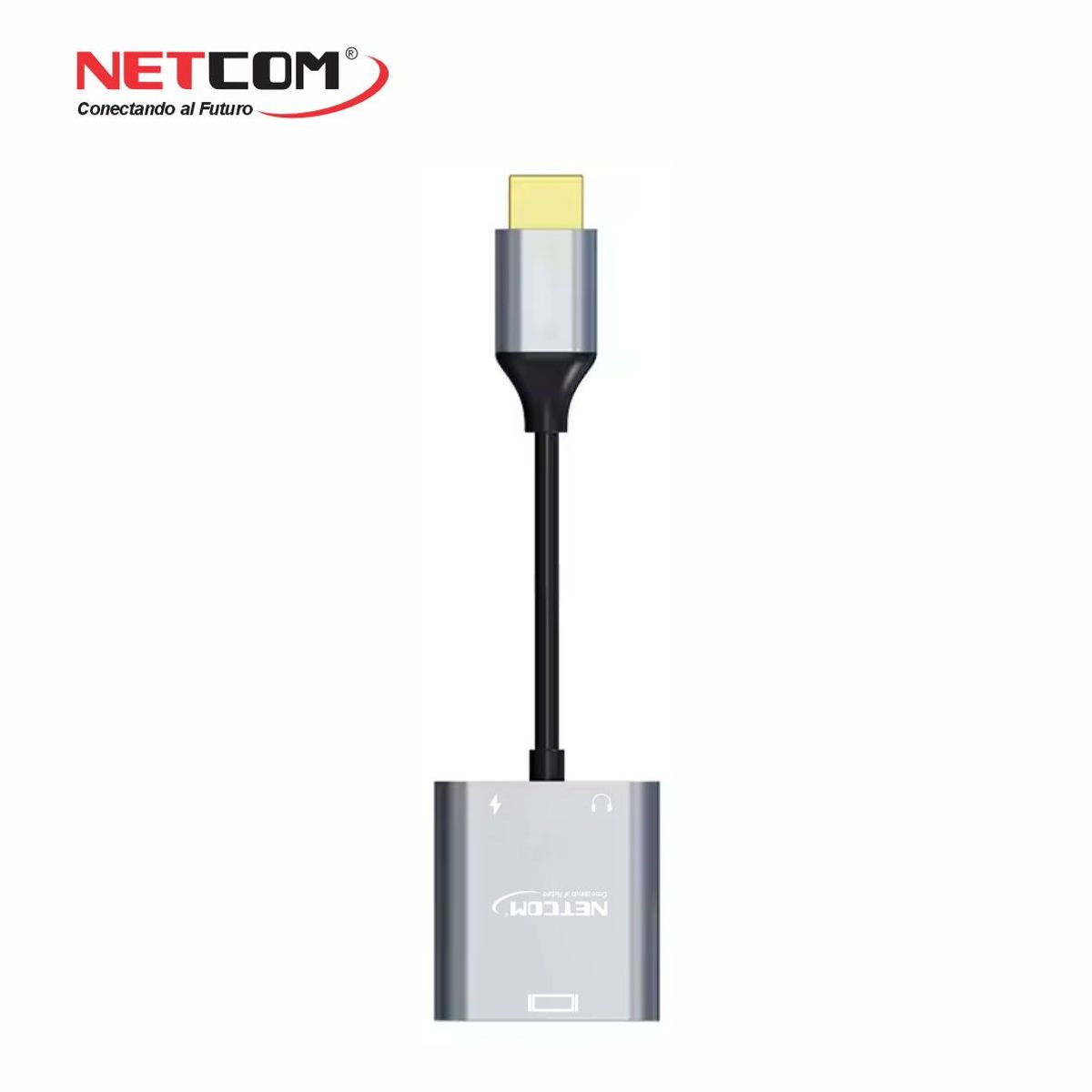 NETCOM - ADAPTADOR DE HDMI MACHO A VGA HEMBRA CON AUDIO DE ALUMINIO NETCOM