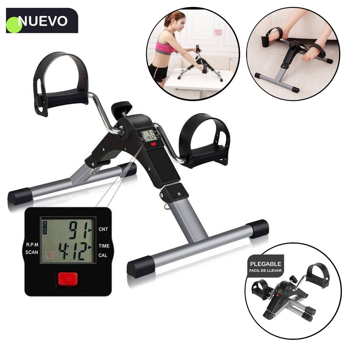 GETHEX - Mini Ejercitador Digital de Pedal Piernas y Brazos