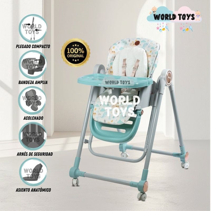 EBABY - Silla de Comer Edición Limitada «LITTLE ZOO» Light Blue