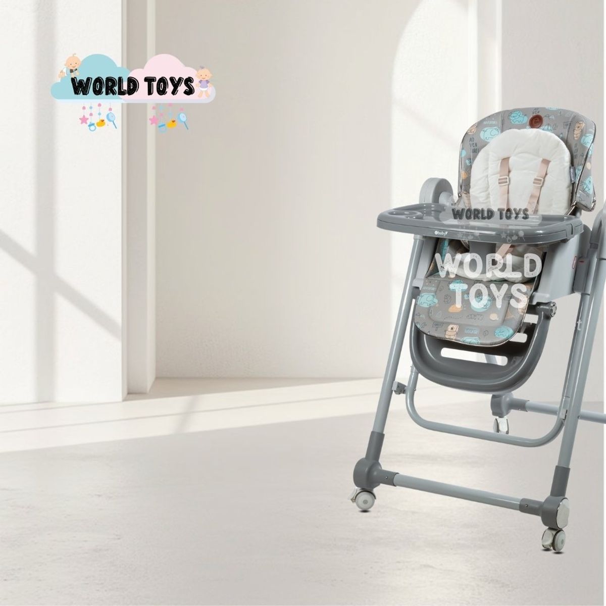 EBABY - Silla de Comer Edición Limitada «LITTLE ZOO» Gray