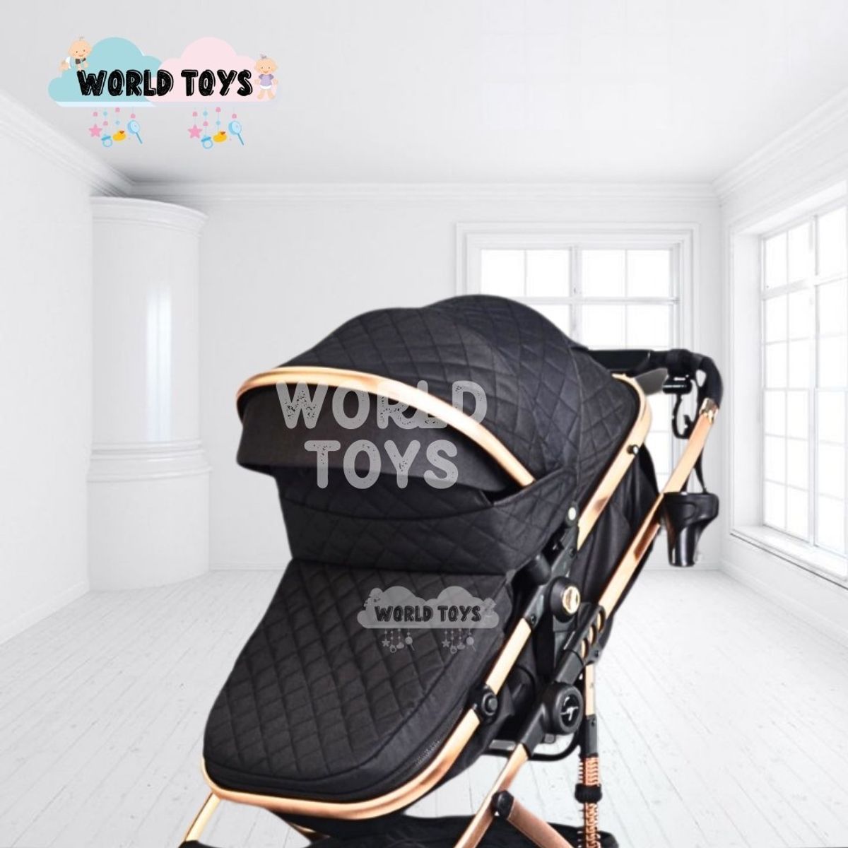 BABY - Coche Maleta con Portabebé 3 en 1 «THORINE PLUS» Black