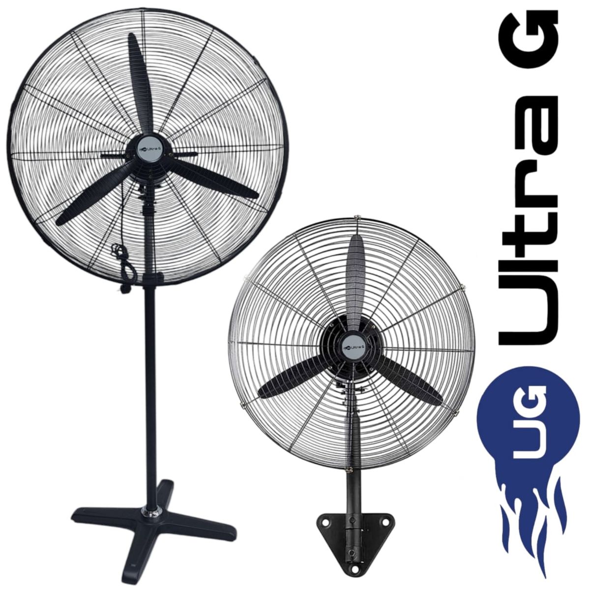 GENERICO - Ventilador 2 EN 1 Industrial 30" Pulgadas 250W NEGRO ULTRAG