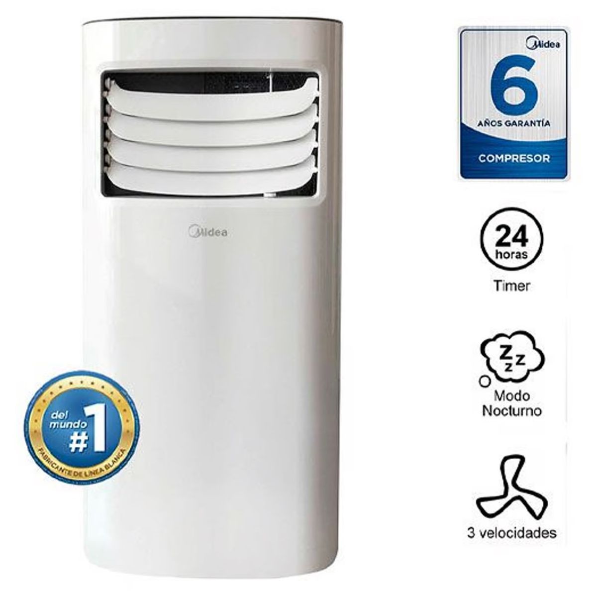 MIDEA - Aire Acondicionado Portátil MIDEA MPPH-09CRN1-NB4 Blanco
