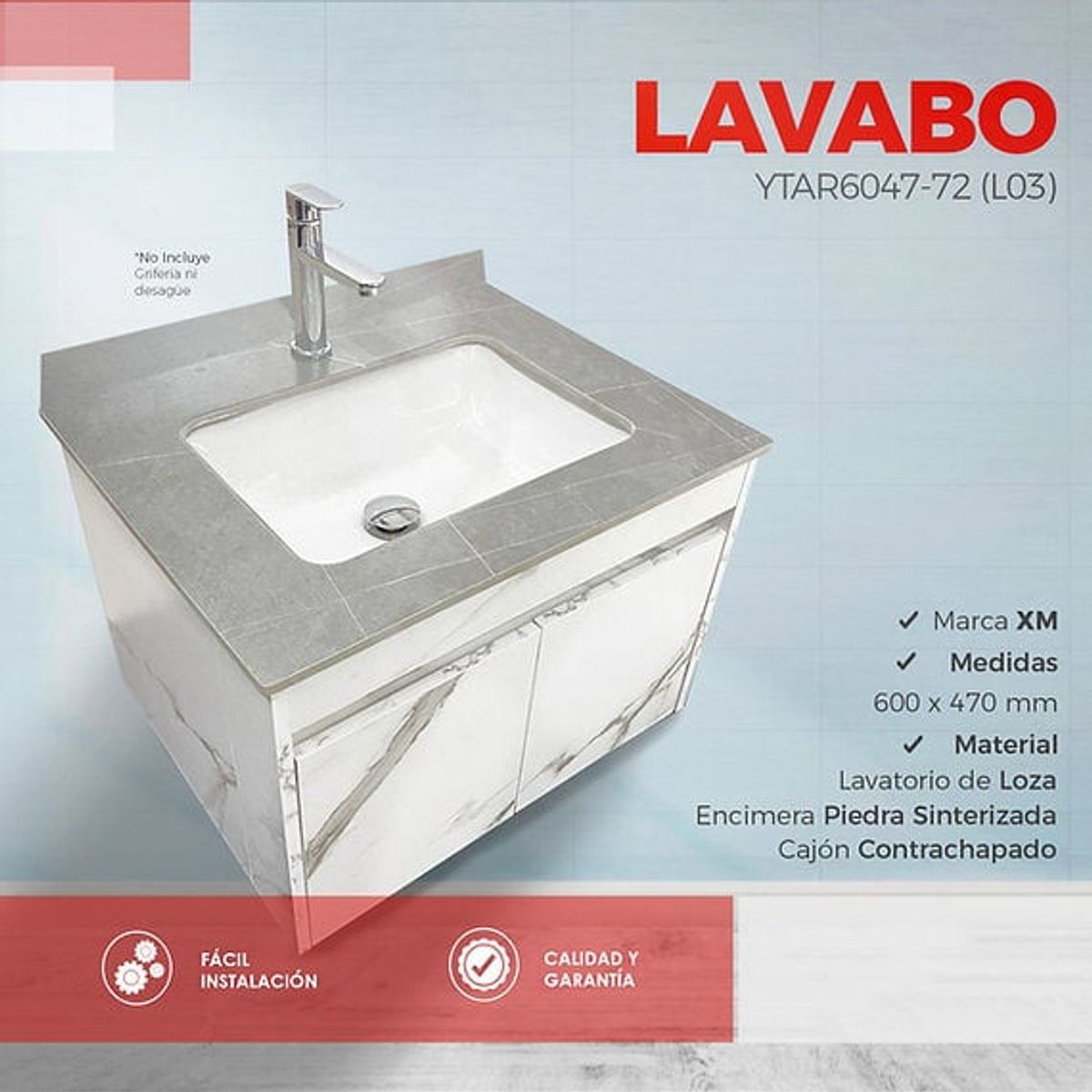 XM - LAVATORIO CON CAJÓN YTAR6047-72 L03