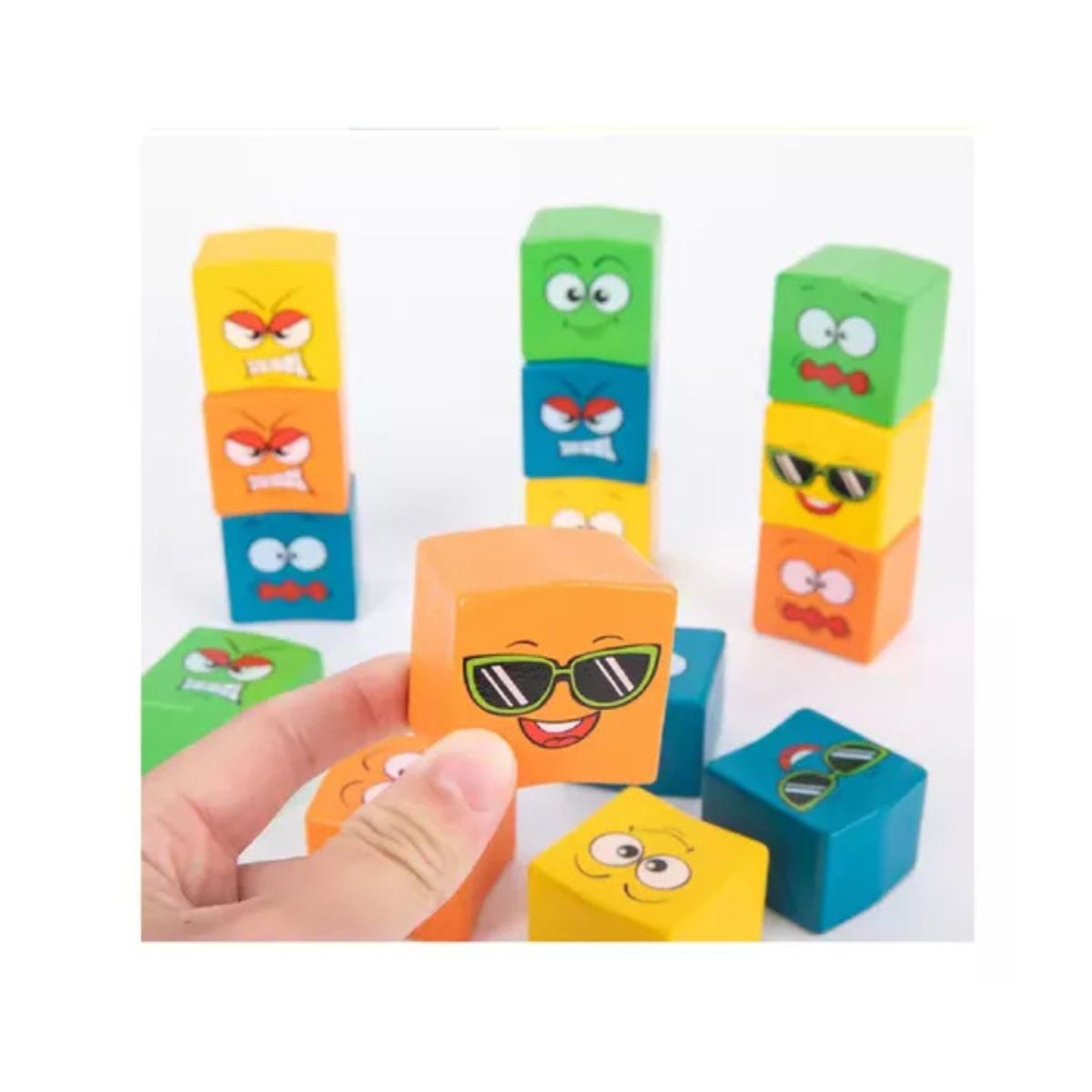 GENERICO - Juego Didáctico Cubos Divertidos Emociones para Niños