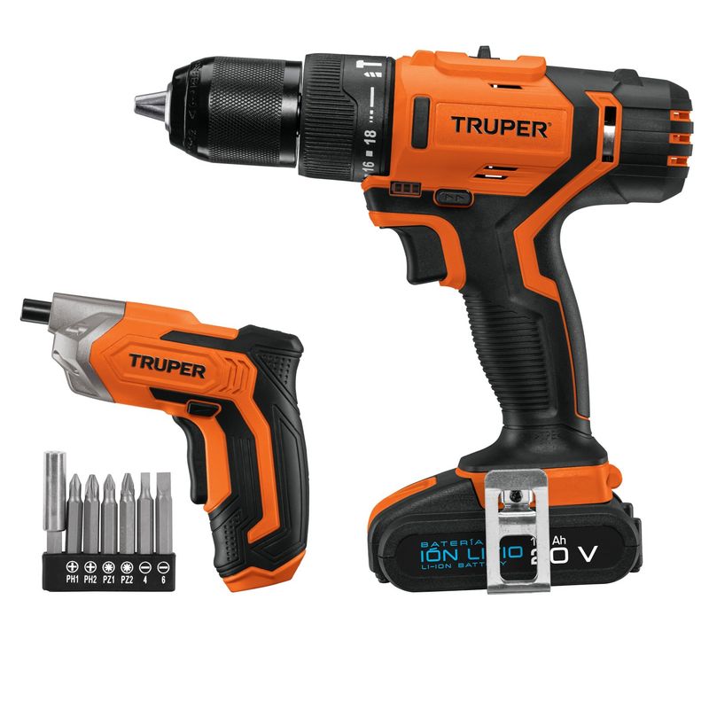 TRUPER - Taladro percutor 20V + Destornillador profesional Truper