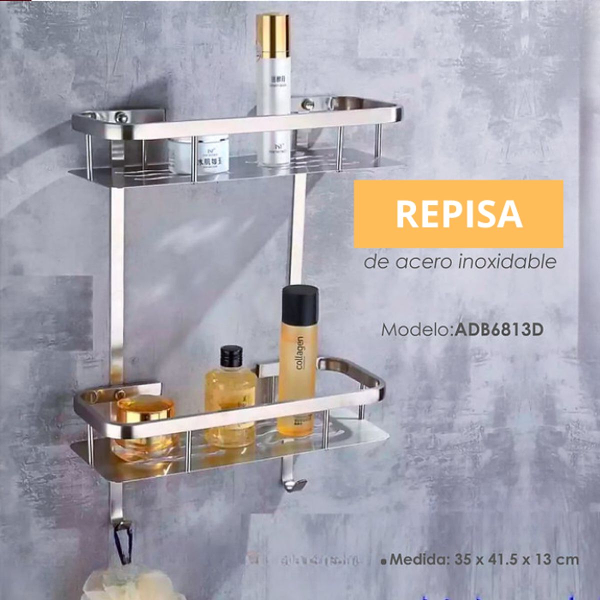 XM - REPISA DE ESQUINERO ACERO CROMADO ADB6813D