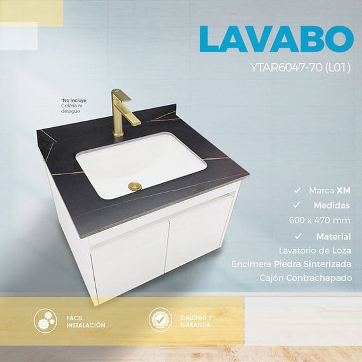 XM - LAVATORIO CON CAJÓN TEXTURADO YTAR6047-70 L01