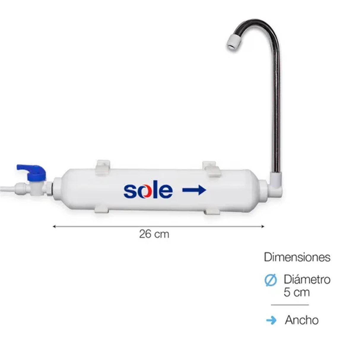 SOLE - Purificador En Línea Sobre Lav Premium Sole FILSOL018C