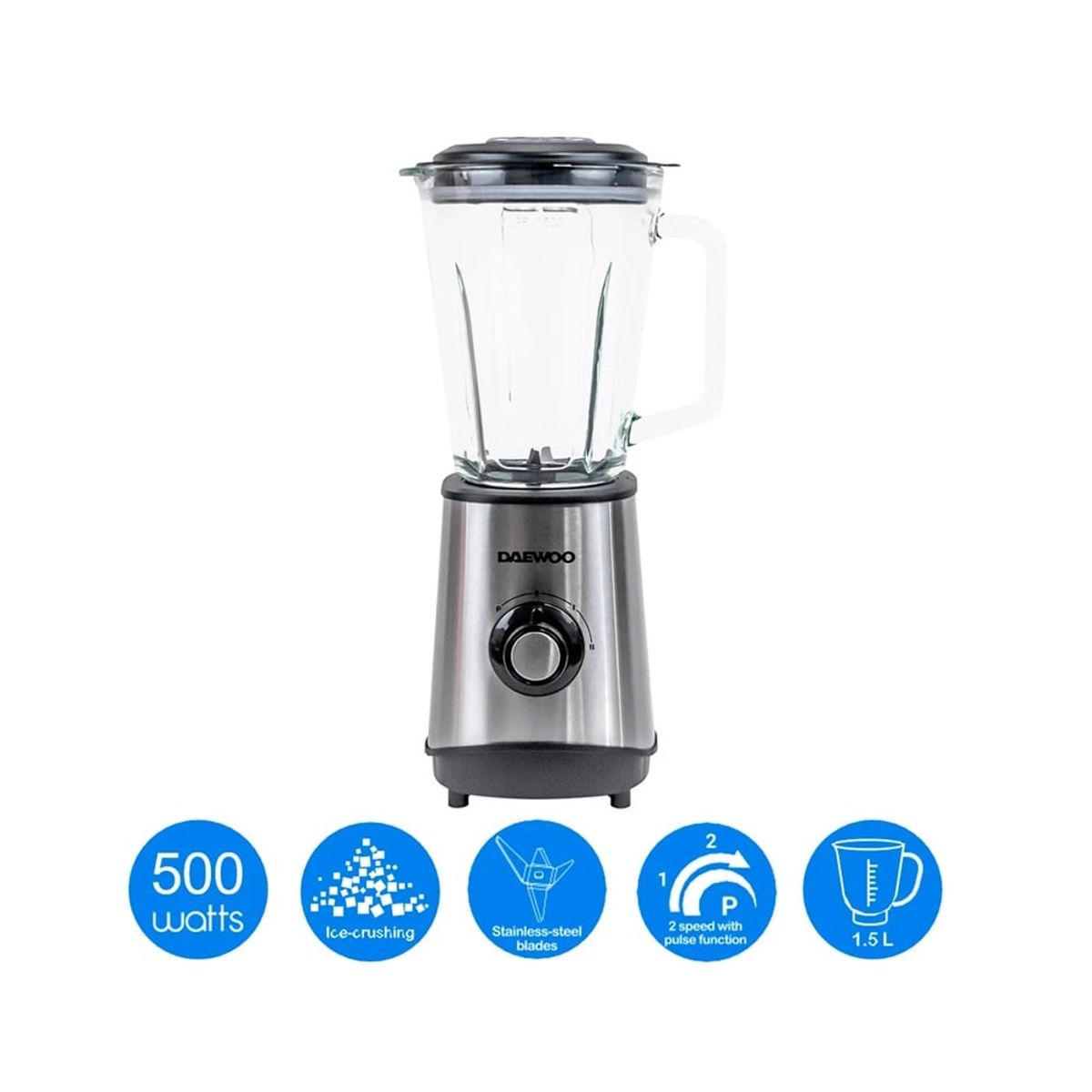DAEWOO - LICUADORA DAEWOO DBL-922 PLATEADA 1.5L 2 VELOCIDADES