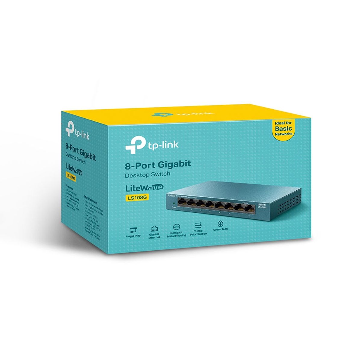 TP LINK - SWITCH TP-LINK LS108G V4 8 PUERTOS CARCASA METALICA - P/N: TL-LS108G