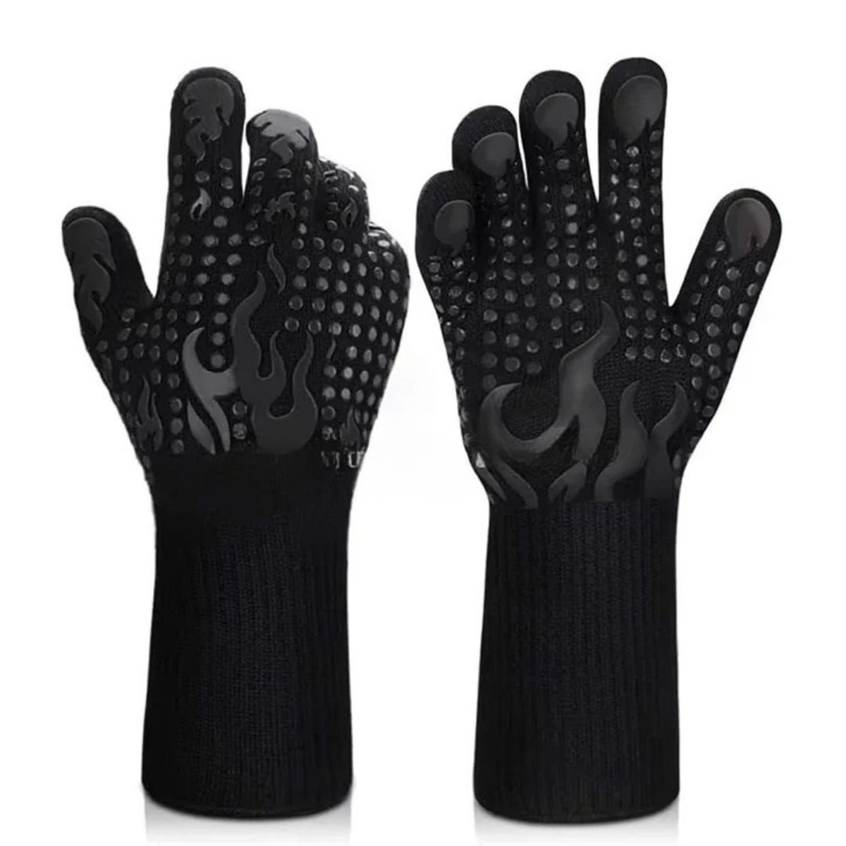 GENERICO - Guantes Parrilleros de Alta Temperatura puntos Antideslizantes Negros