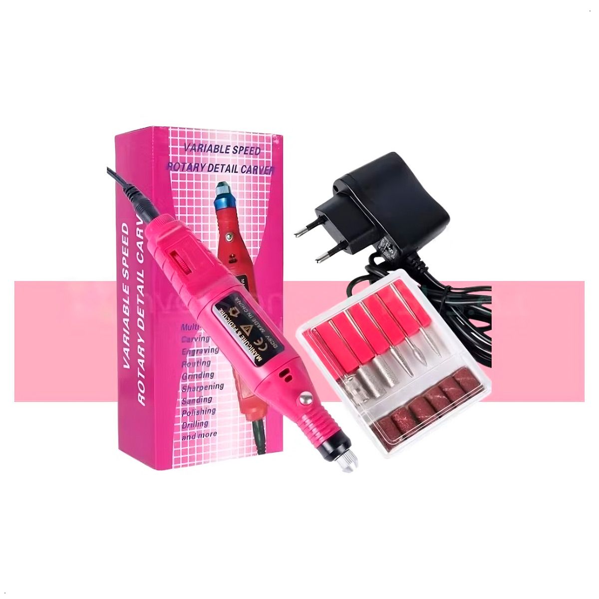 GENERICO - Set Manicura 12 Pzas y Pulidor De Uñas Eléctrico