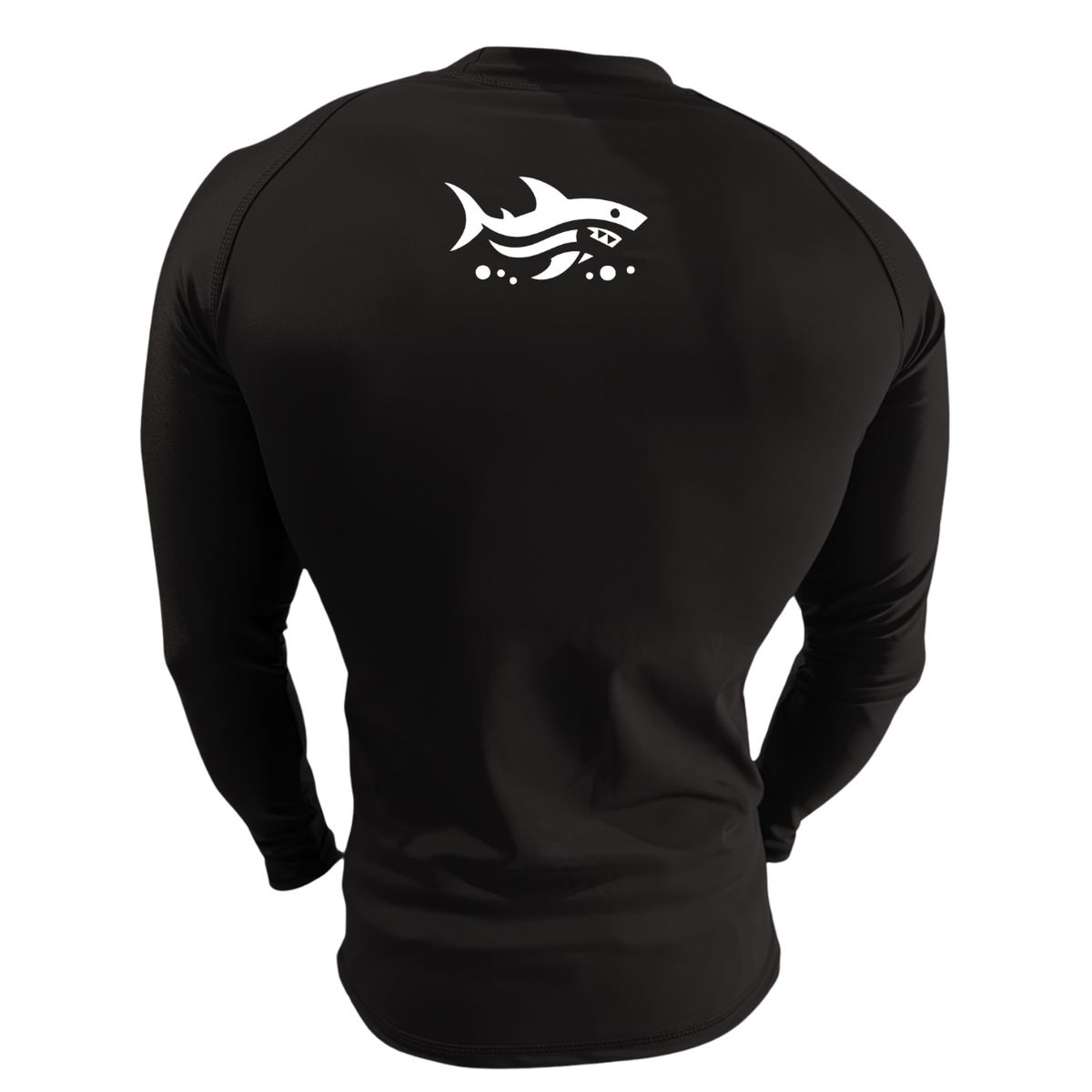 AQUA&MODA - LICRA CON PROTECCIÓN UV AQUAMODA LAMTBNN TIBURÓN NEGRA UNISEX LOGO BLANCO REFLECTIVO