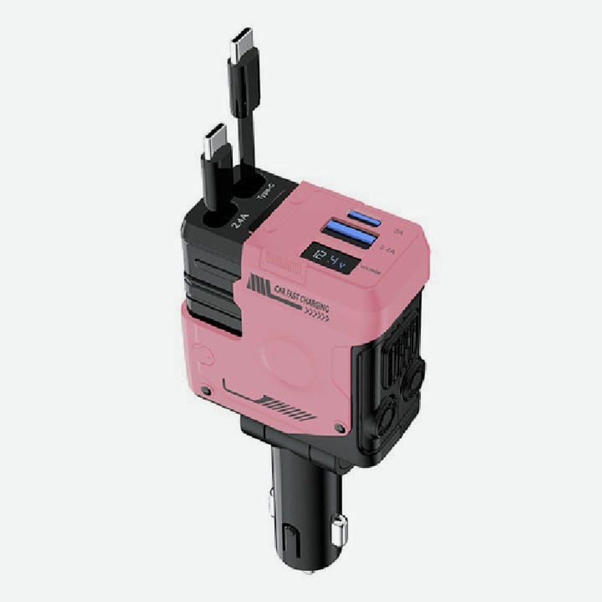 GENERICO - Cargador Super Rápido 120w Retráctil 4 en 1 - Rosado