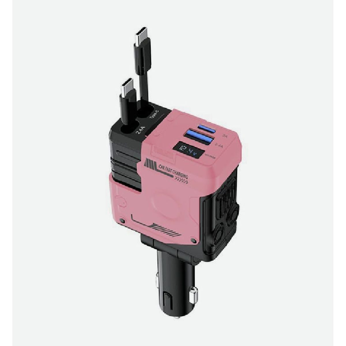 GENERICO - Cargador Super Rápido 120w Retráctil 4 en 1 - Rosado
