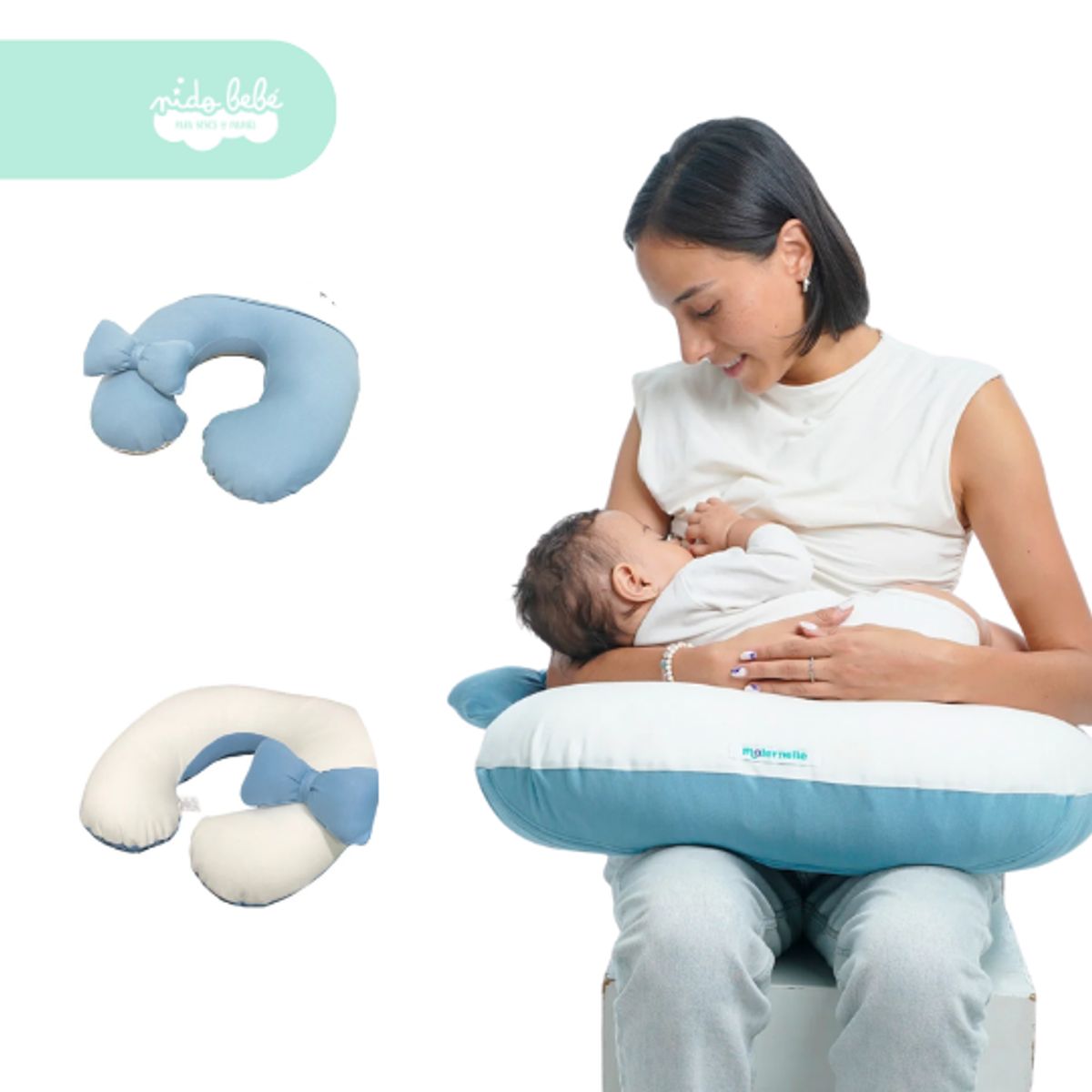 MATERNELLE - Almohada de Lactancia y Estimulación 5 en 1 azul
