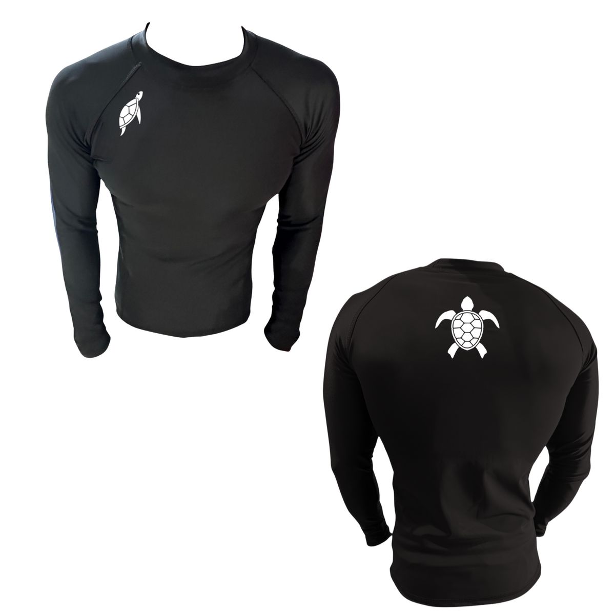 AQUA&MODA - LICRA CON PROTECCIÓN UV AQUAMODA LAMTMNIN TORTUGA MARINA NIÑO NEGRA LOGO BLANCO REFLECTIVO