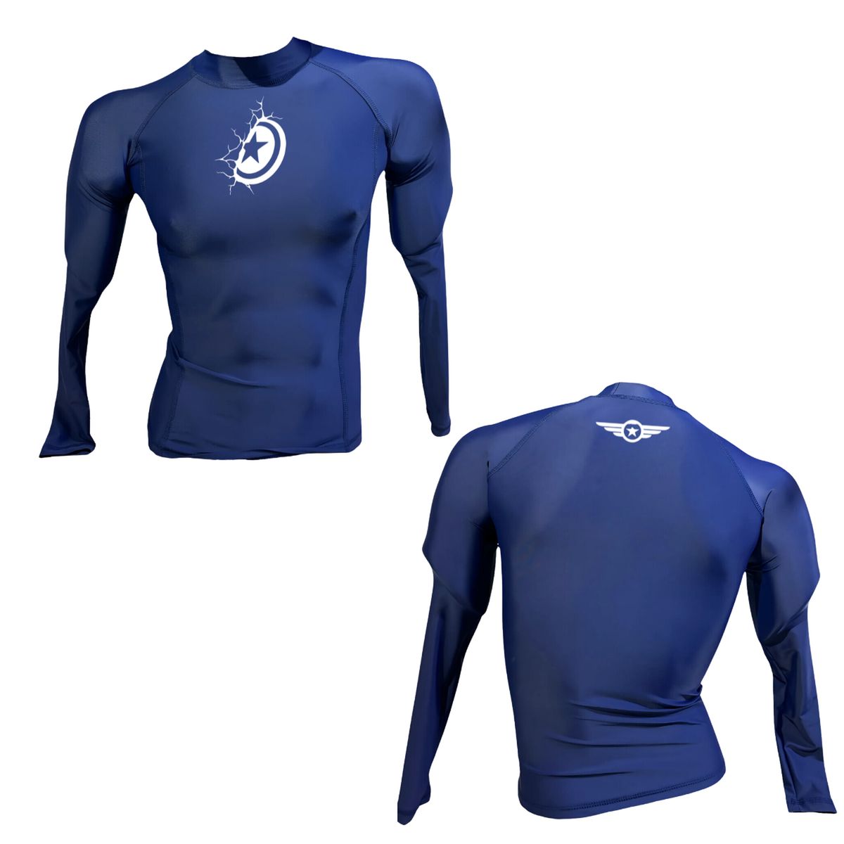 AQUA&MODA - LICRA CON PROTECCIÓN UV AQUAMODA LAMAMAH AMÉRICA UNISEX AZUL LOGO BLANCO REFLECTIVO