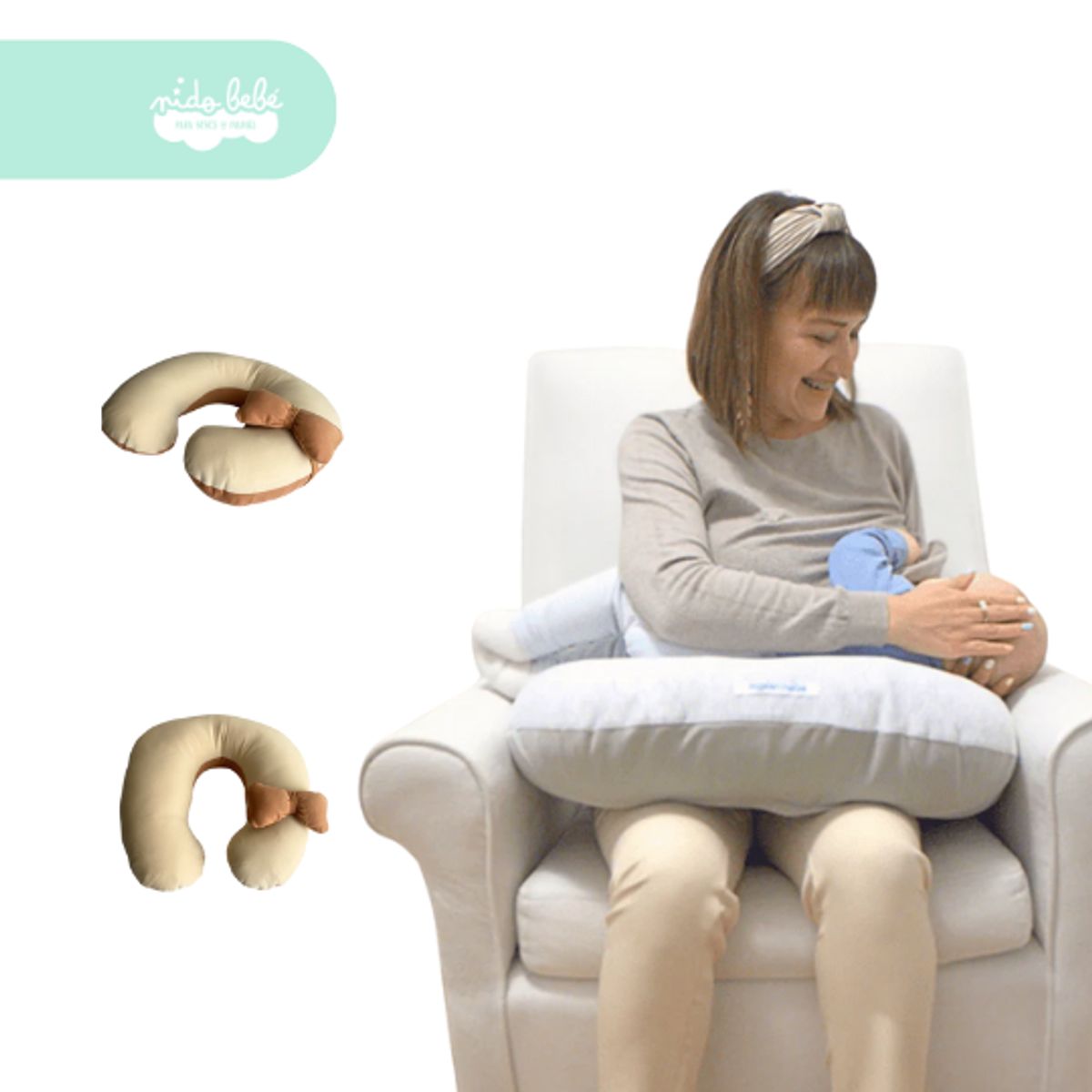 MATERNELLE - Almohada de Lactancia y Estimulación 5 en 1 beige