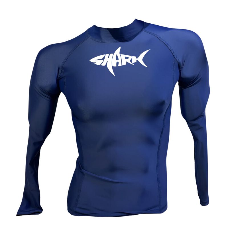 AQUA&MODA - LICRA CON PROTECCIÓN UV AQUAMODA LAMTBAPLH PLUS TIBURÓN AZUL LOGO BLANCO REFLECTIVO