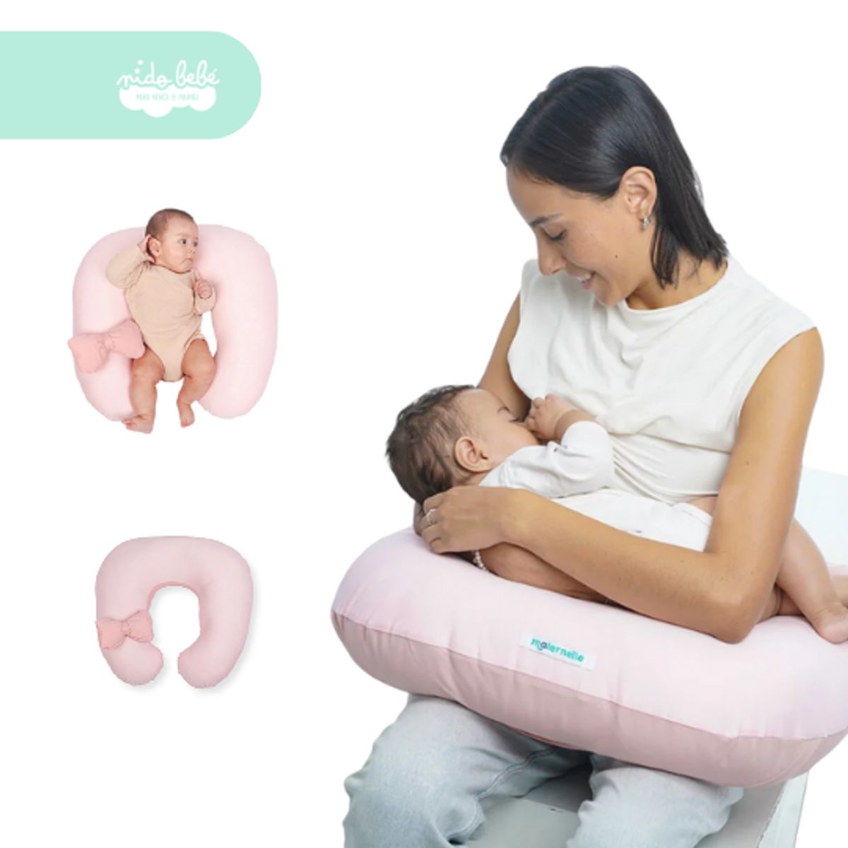 MATERNELLE - Almohada de Lactancia y Estimulación 5 en 1 rosado