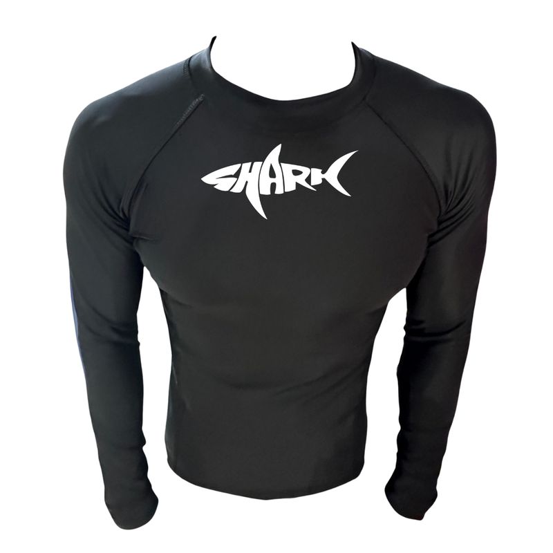 AQUA&MODA - LICRA CON PROTECCIÓN UV AQUAMODA LAMTBPLNH TIBURÓN PLUS NEGRO HOMBRE LOGO BLANCO REFLECTIVO