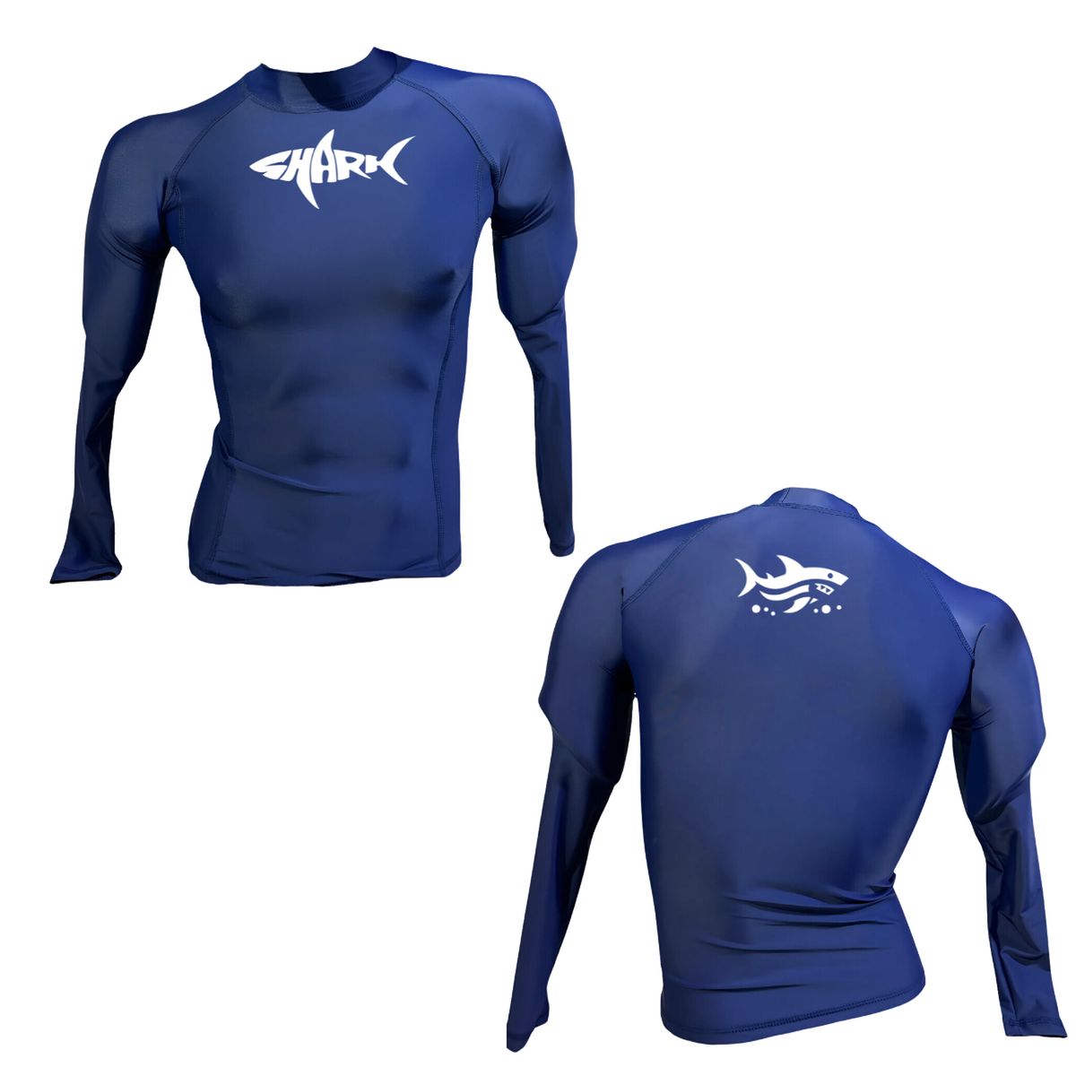 AQUA&MODA - LICRA CON PROTECCIÓN UV AQUAMODA LAMTBAN TIBURÓN NIÑO AZUL LOGO BLANCO REFLECTIVO