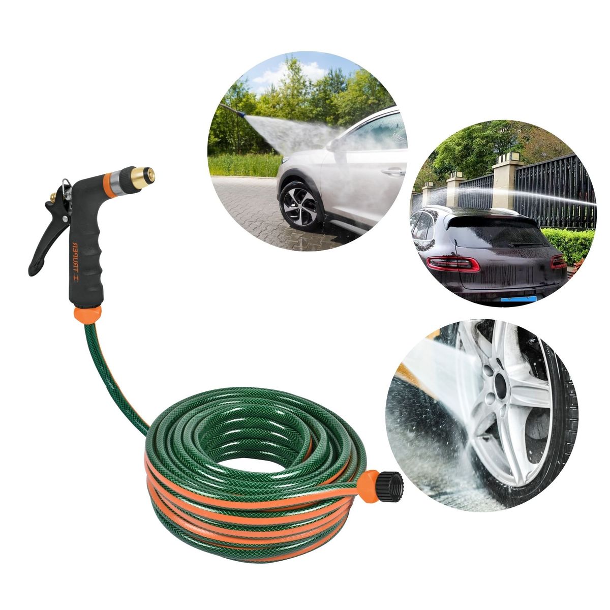 TRUPER - Pistola de agua alta presión manguera 20M de hidrolavadora y jardín