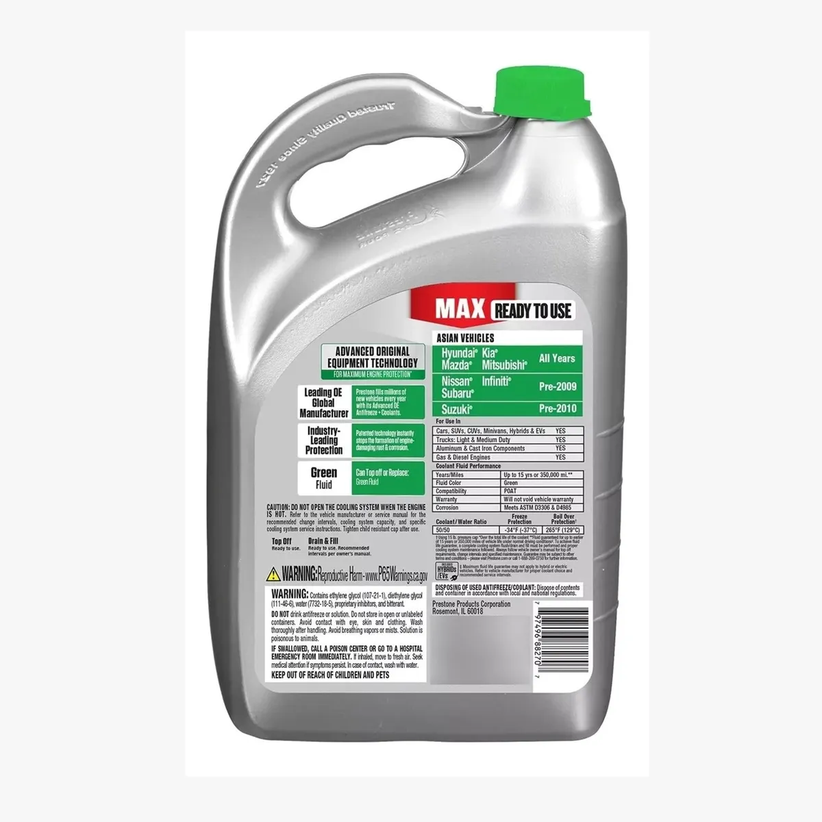PRESTONE - Refrigerante Anticongelante Asian Cars Prestone Max 50% Verde