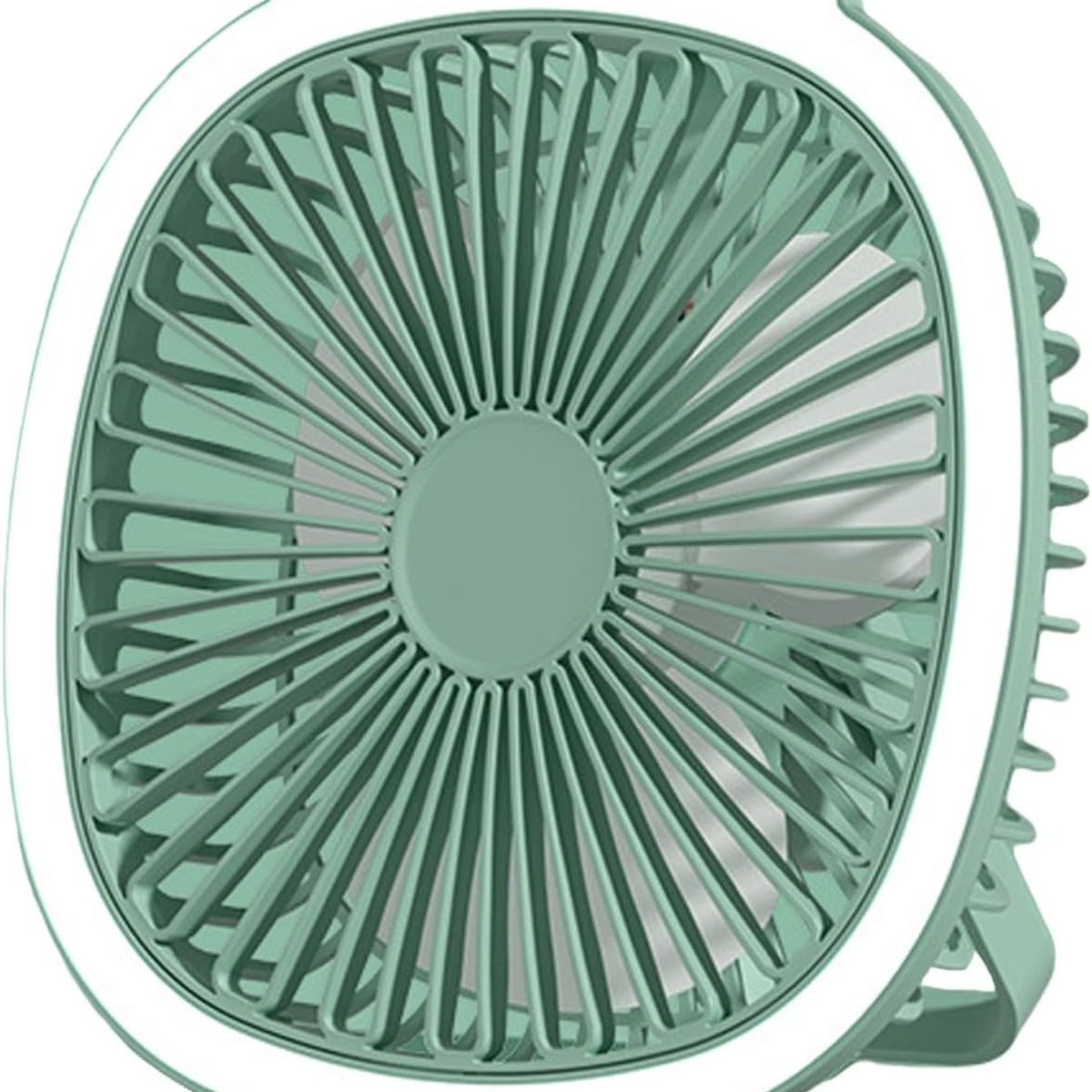 GENERICO - Lámpara de mesa y ventilador de escritorio verde turquesa