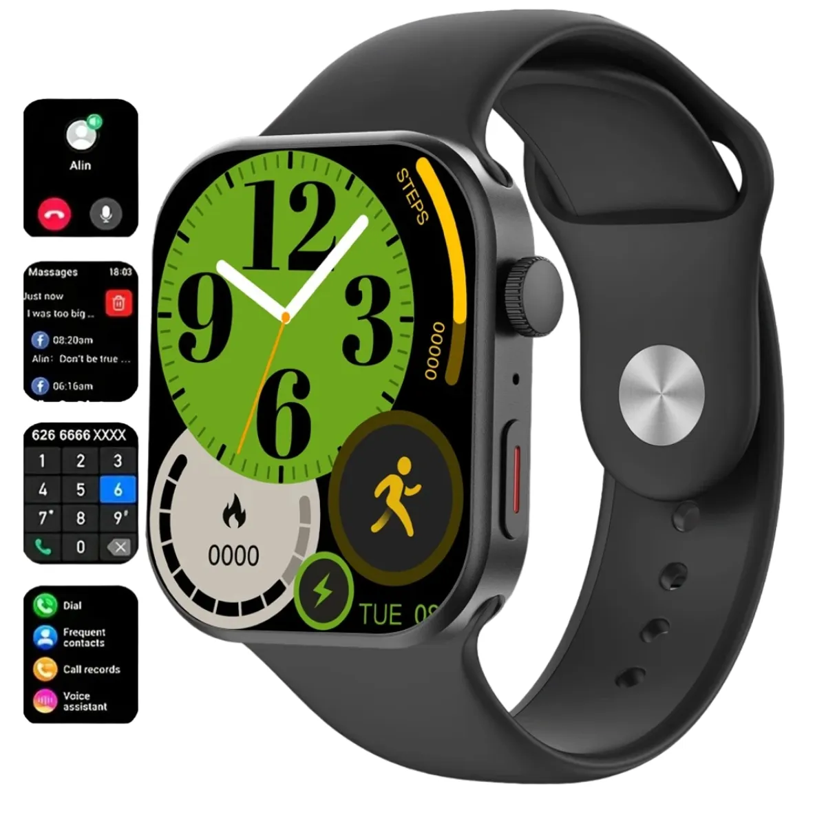 GENERICO - Smartwatch Deportivo Z03 Pro Fit 3 Full Negro con 3 Correas