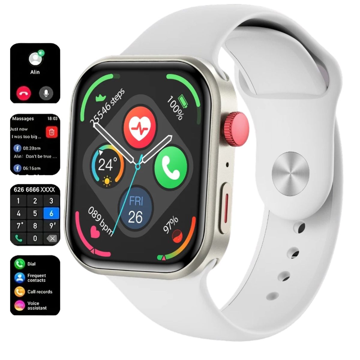 GENERICO - Smartwatch Deportivo Z03 Pro Fit 3 Gris con 3 Correas