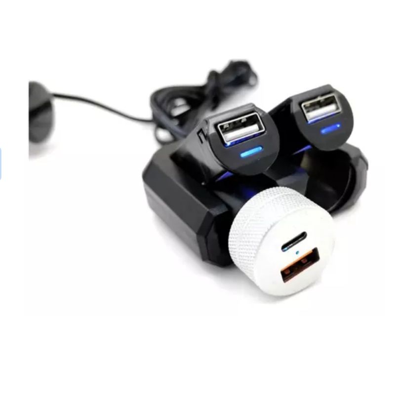 GENERICO - Cargador Celular Para Auto Vehículo Triple 2x USB-A 1