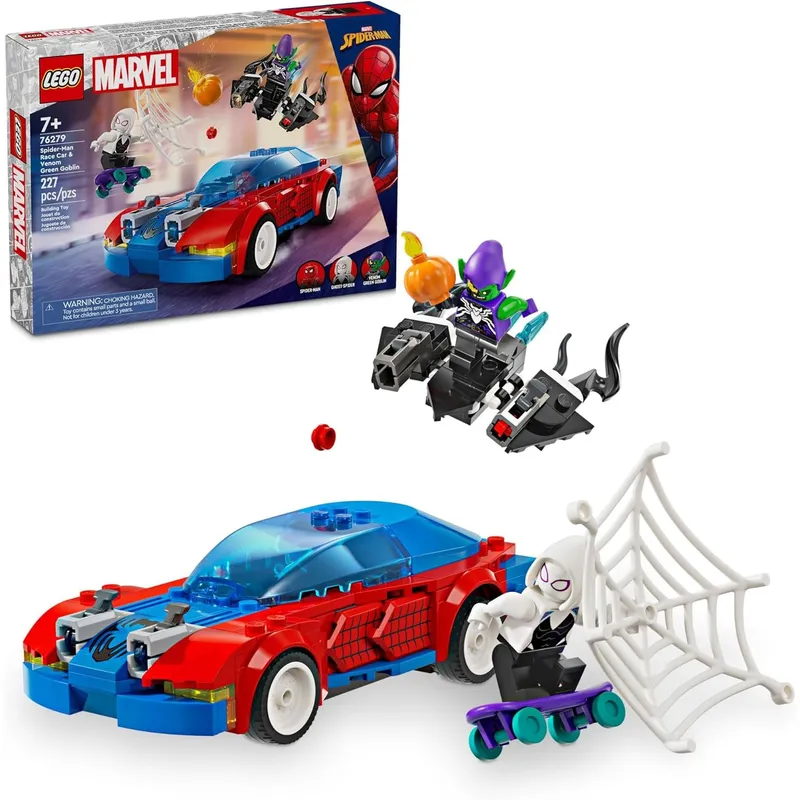 LEGO - LEGO Marvel 76279 Coche SpiderMan y Duende Verde Venomizado