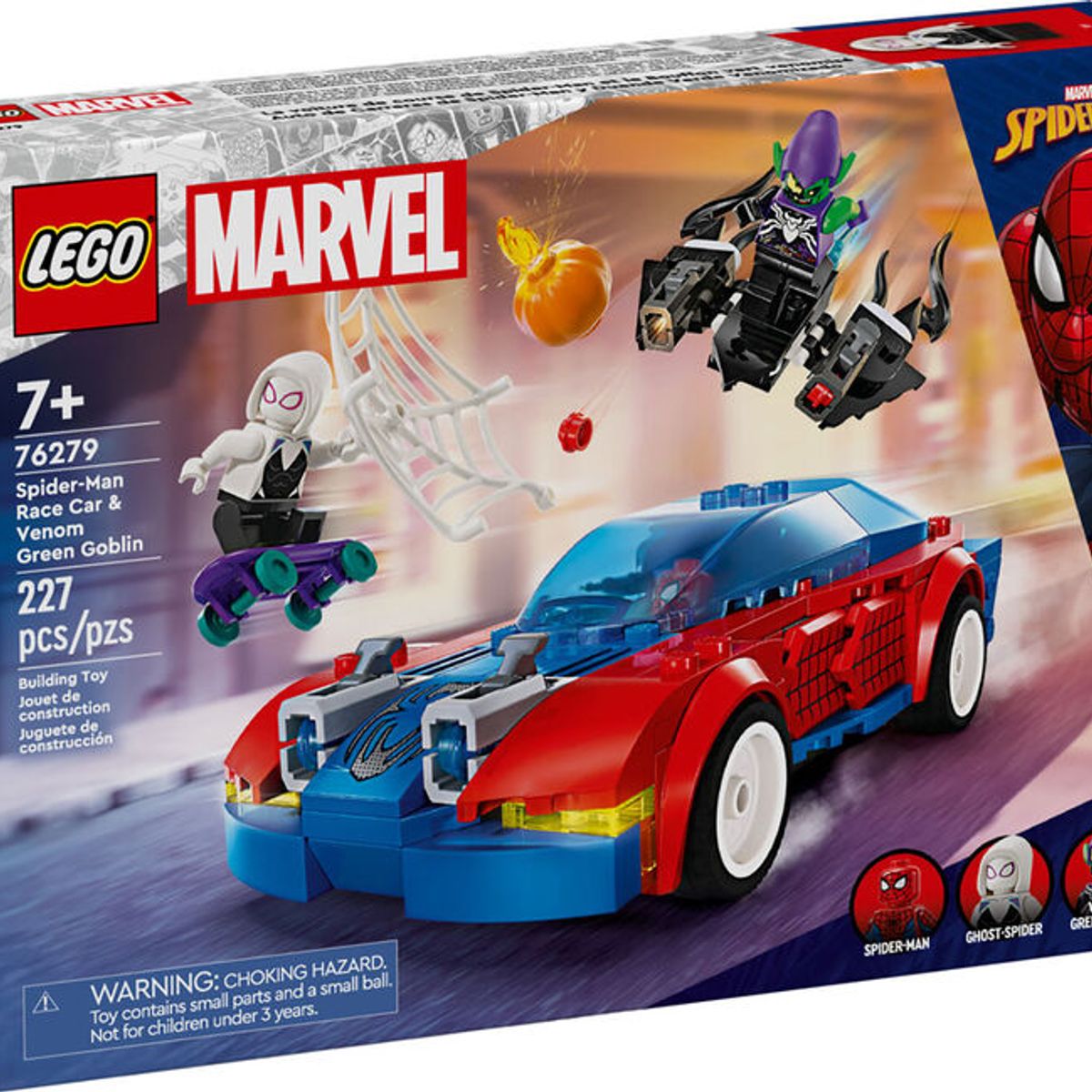 LEGO - LEGO Marvel 76279 Coche SpiderMan y Duende Verde Venomizado