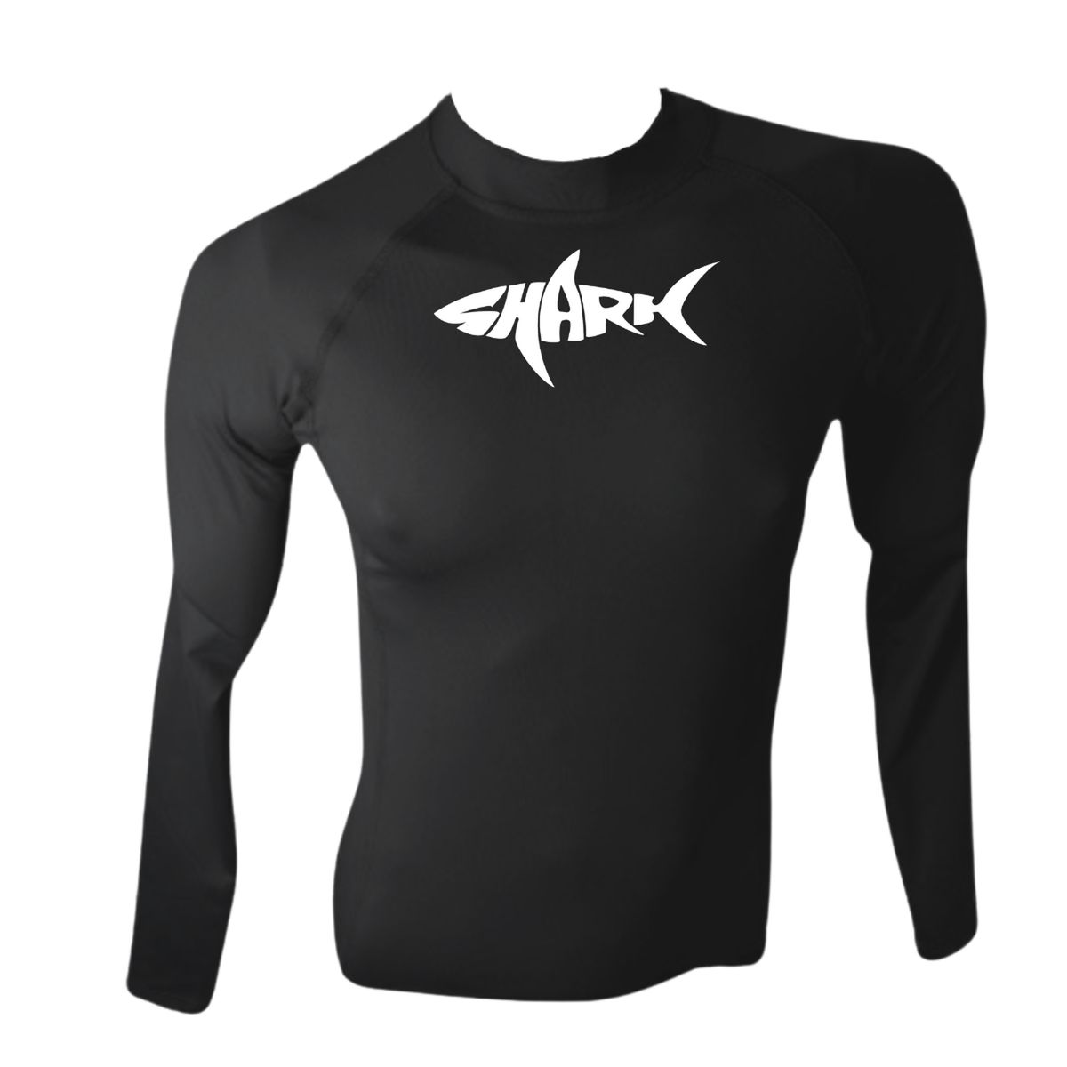 AQUA&MODA - LICRA BRASILERA CON PROTECCIÓN UV AQUAMODA LBTBNH TIBURÓN NEGRO HOMBRE LOGO BLANCO REFLECTIVO