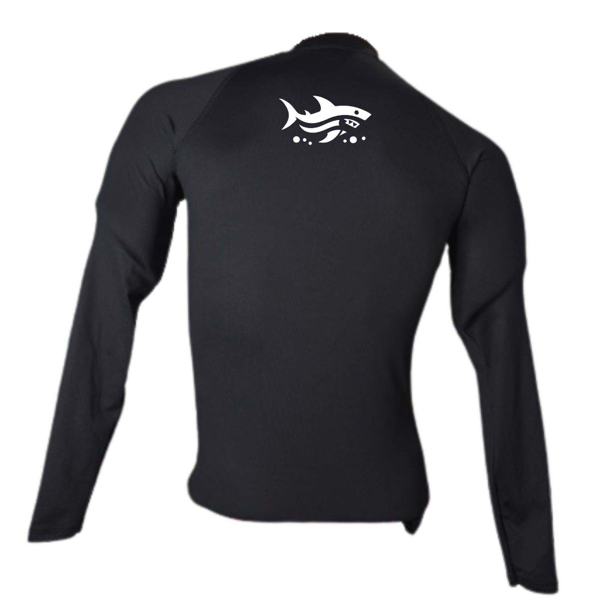 AQUA&MODA - LICRA BRASILERA CON PROTECCIÓN UV AQUAMODA LBTBNH TIBURÓN NEGRO HOMBRE LOGO BLANCO REFLECTIVO