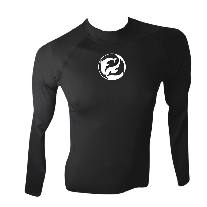 AQUA&MODA - LICRA BRASILERA CON PROTECCIÓN UV AQUAMODA LBAMDENH DELFIN NEGRO HOMBRE LOGO BLANCO REFLECTIVO