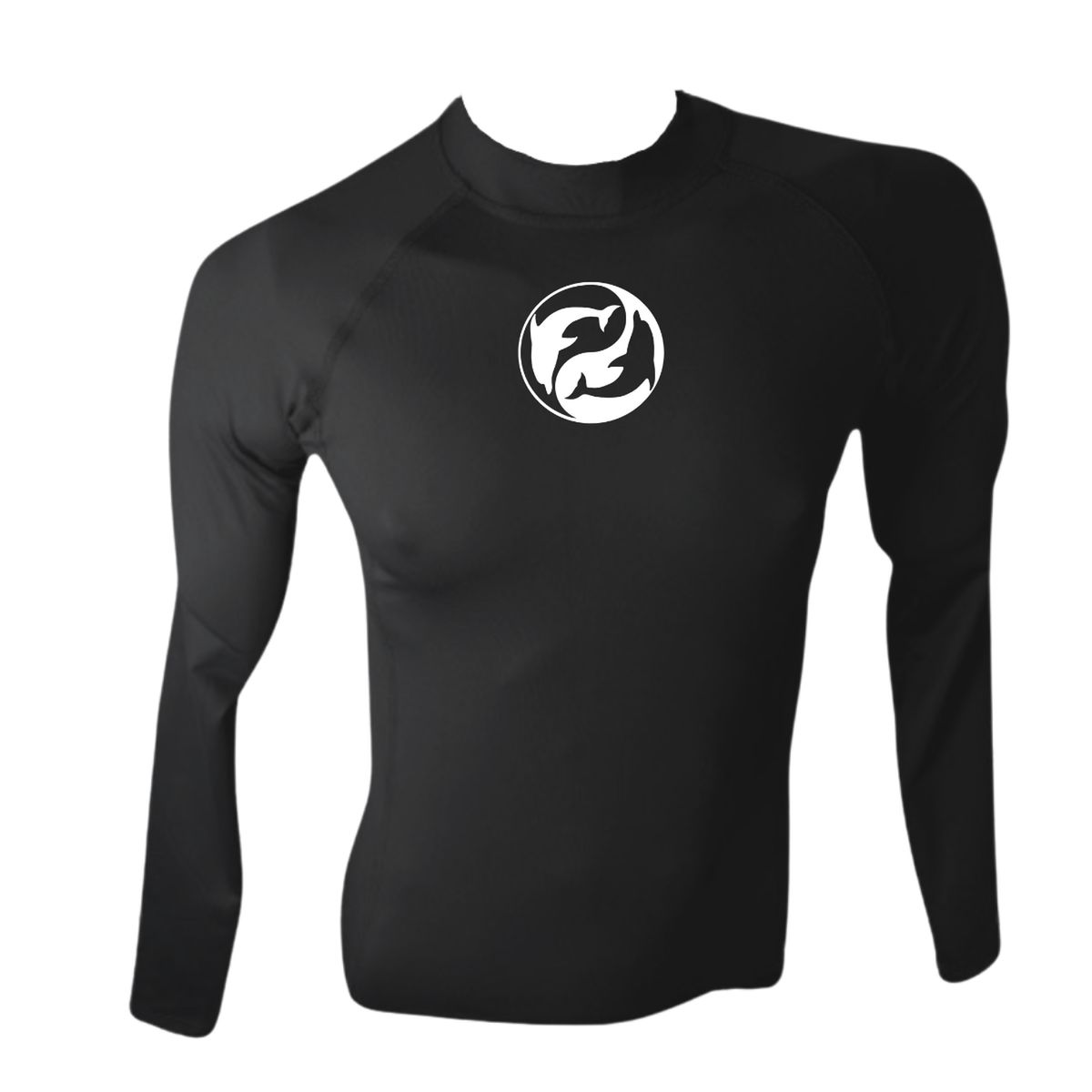 AQUA&MODA - LICRA BRASILERA CON PROTECCIÓN UV AQUAMODA LBAMDENH DELFIN NEGRO HOMBRE LOGO BLANCO REFLECTIVO