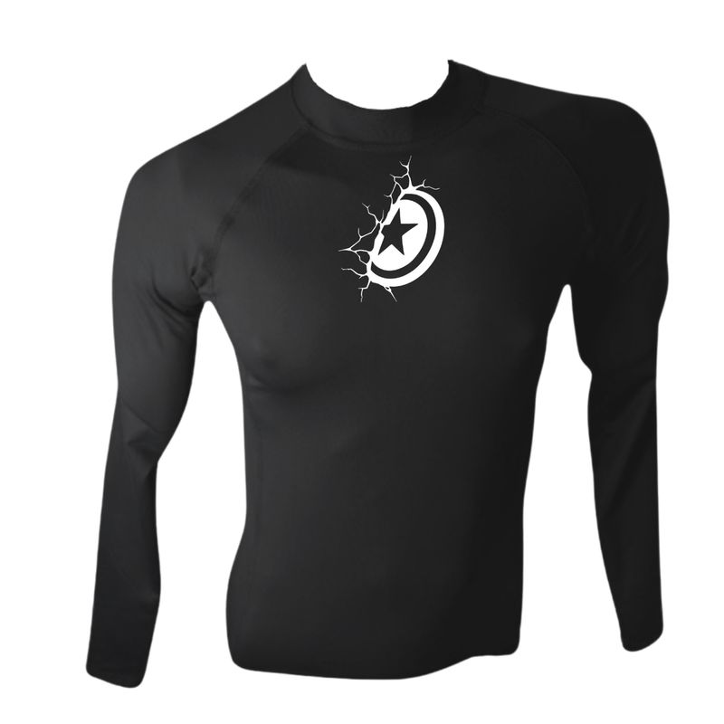 AQUA&MODA - LICRA BRASILERA CON PROTECCIÓN UV AQUAMODA LBAMAMNH AMÉRICA NEGRA HOMBRE LOGO BLANCO REFLECTIVO