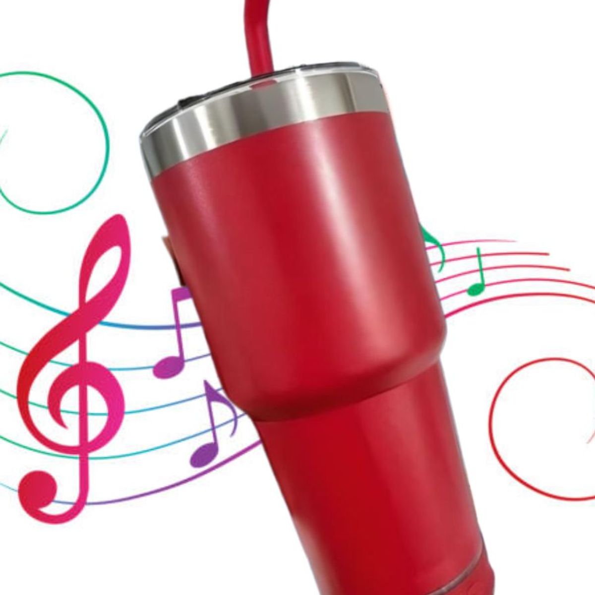GENERICO - VASO TÉRMICO TOMATODO GRANDE PARLANTE BLUETOOTH ACERO 900ML ROJO