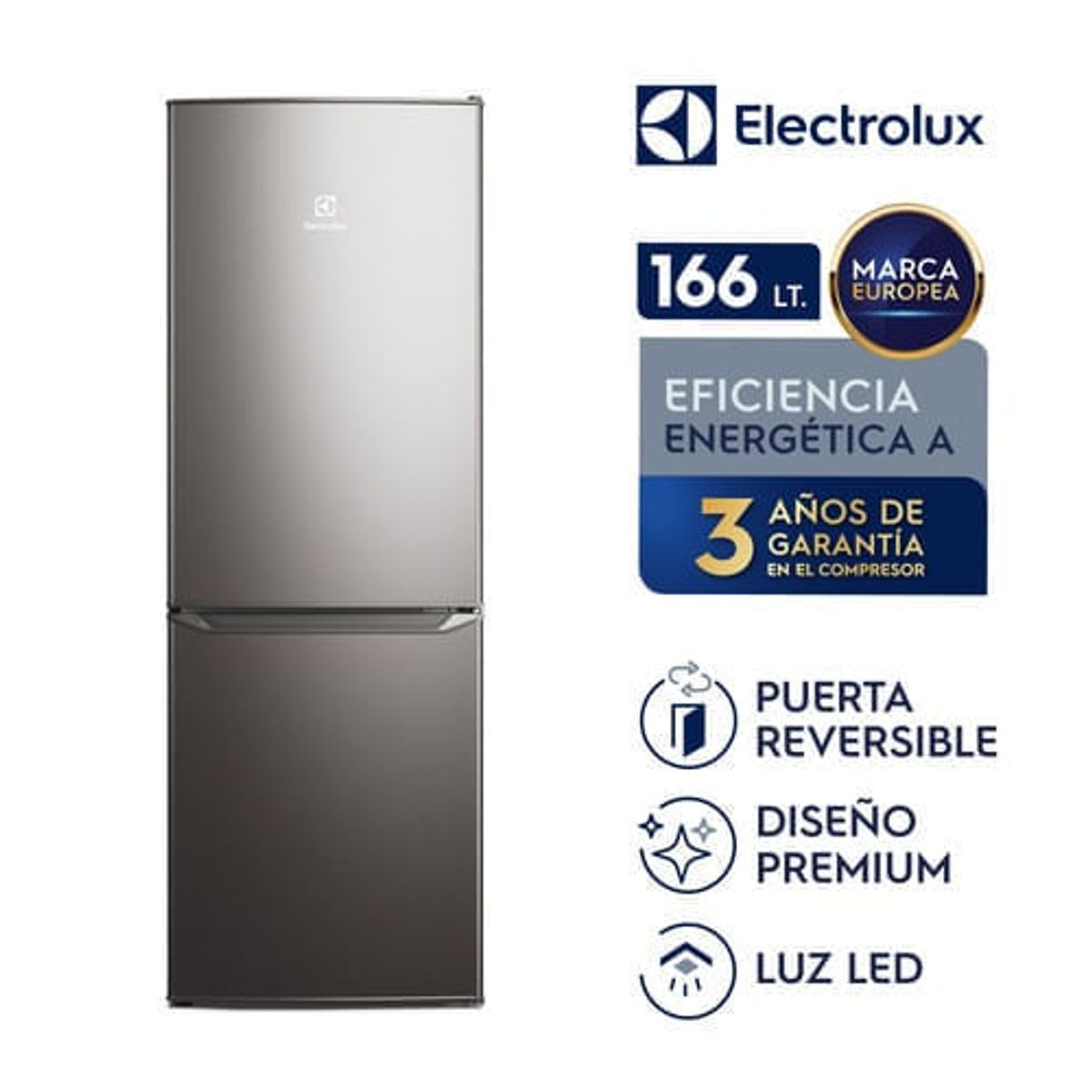 ELECTROLUX - Combo Refrigerador Bottom Freezer 166L ERB162HS + Olla Arrocera RCB50 Electrolux