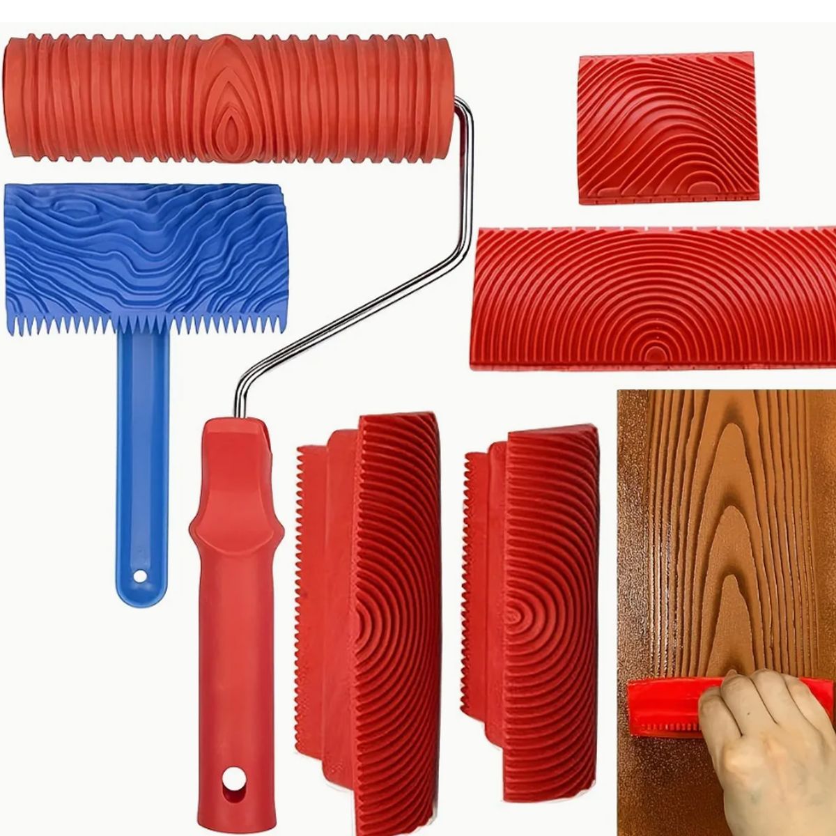 GENERICO - Kit Veteador Para Pintar Con Acabado De Madera, 6 Piezas