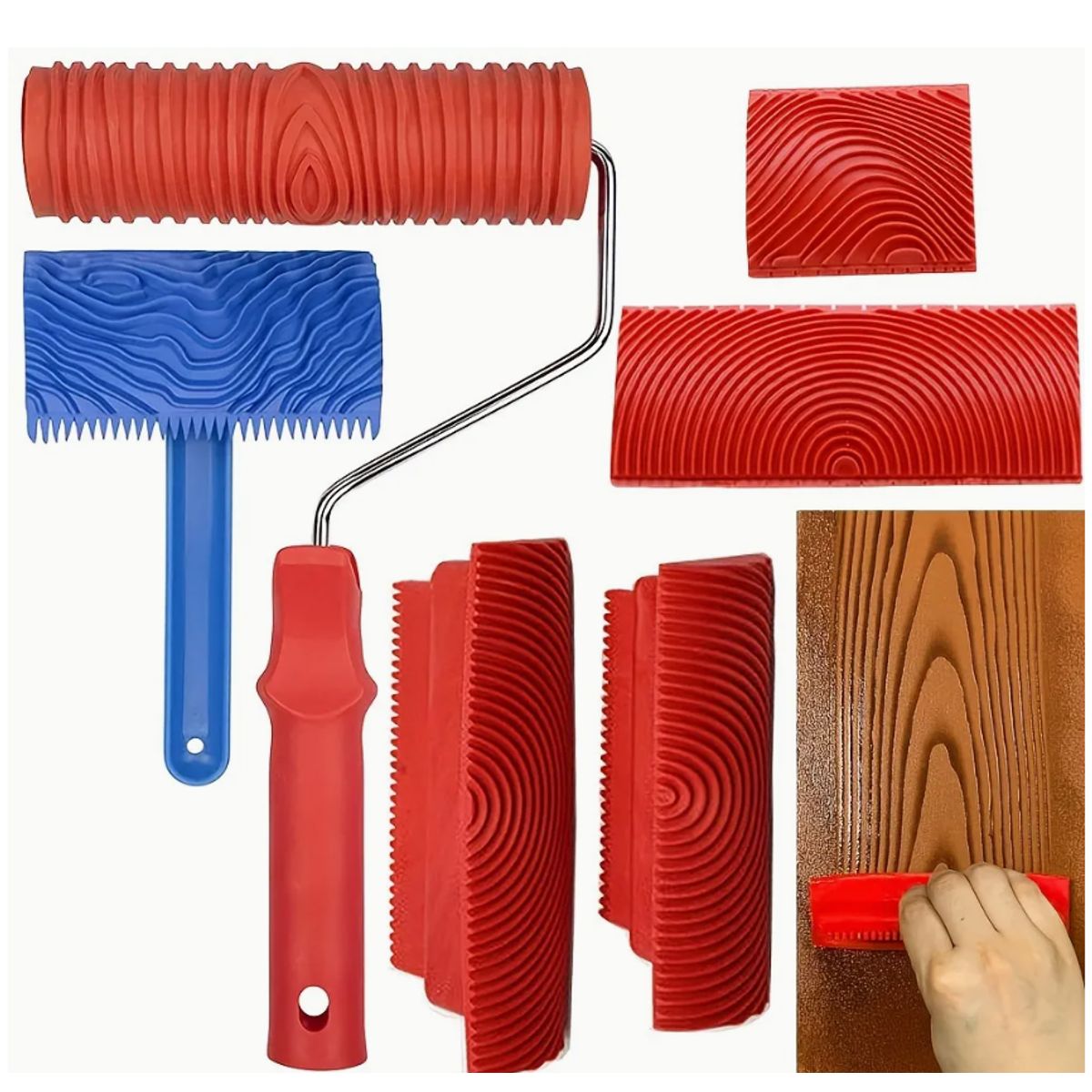 GENERICO - Kit Veteador Para Pintar Con Acabado De Madera, 6 Piezas