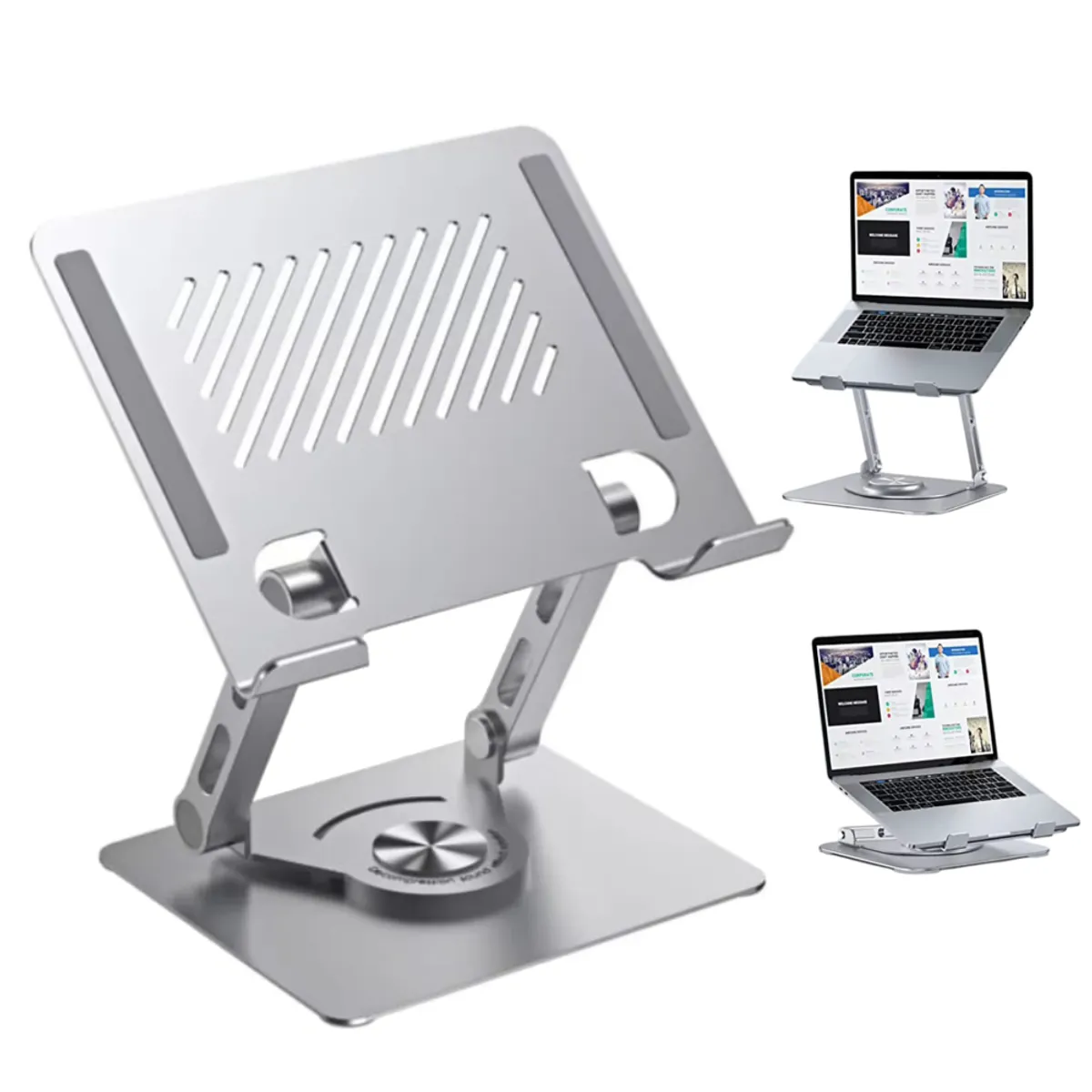 GENERICO - Soporte Laptop Tablet Base de Aluminio Metal Hasta 15.9 Pulgadas 360°