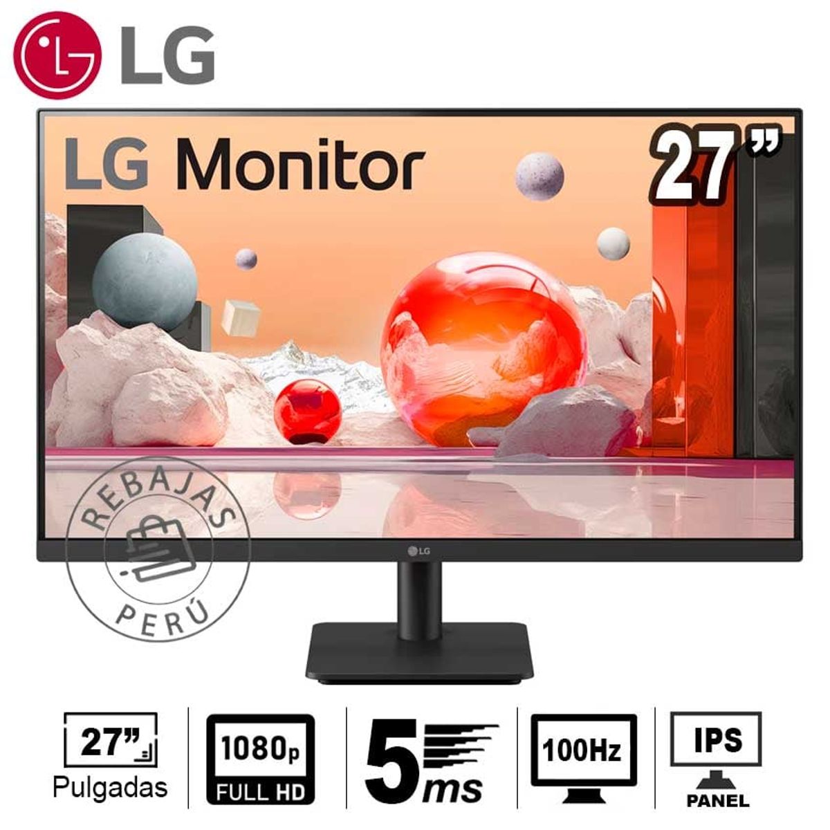 LG - Monitor LG 27MS500-B 27 IPS Full HD 100Hz 5ms HDMI Flicker Safe