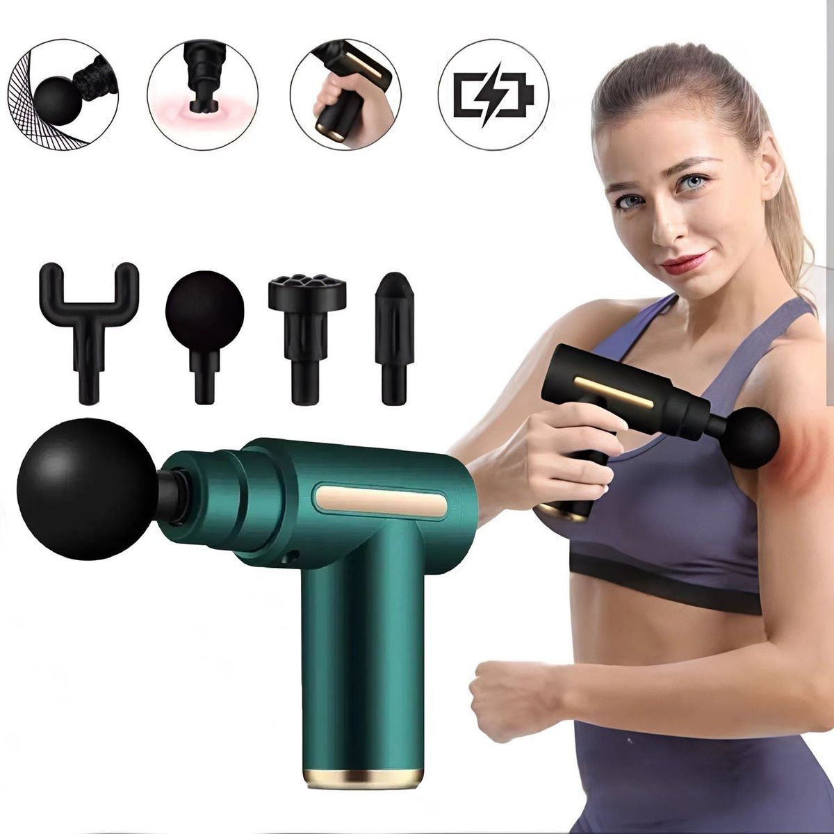 MASSAGE GUNS - Pistola Masajeadora Muscular Recargable