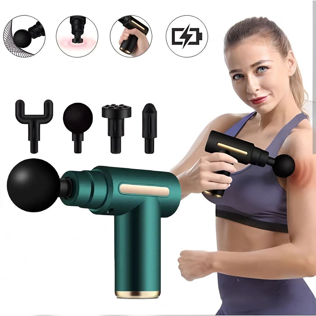 MASSAGE GUNS - Pistola Masajeadora Muscular Recargable